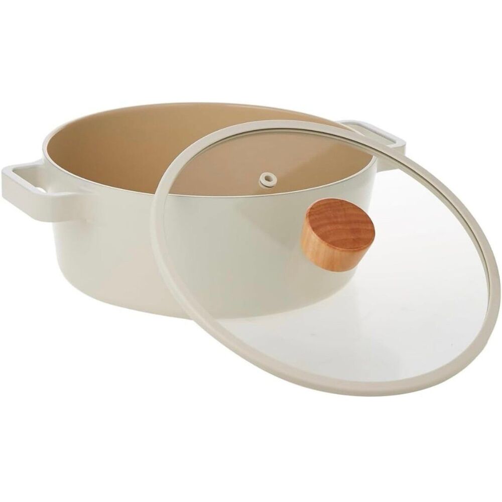 NEOFLAM FIKA 2.7QT Nonstick Stock Pot, Glass Lid with Wood Knob - Picture 3 of 4